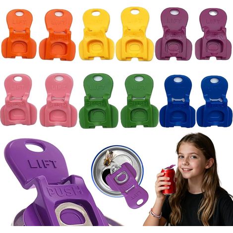 Plastique Facile Ouvre Boîte, 12 Pièces boisson Ouvre Boîte, ouvre Canette, ouvre boîte de Bière, ouverture de boîte de soda, ou-vre bo-îte Manuel Facile, pour Coca, soda, bière et boissons (1/5)