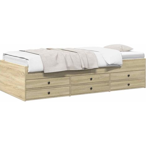 Cadre de lit avec rangement Chêne Sonoma 80 x 200 cm vidaXL (1/5)