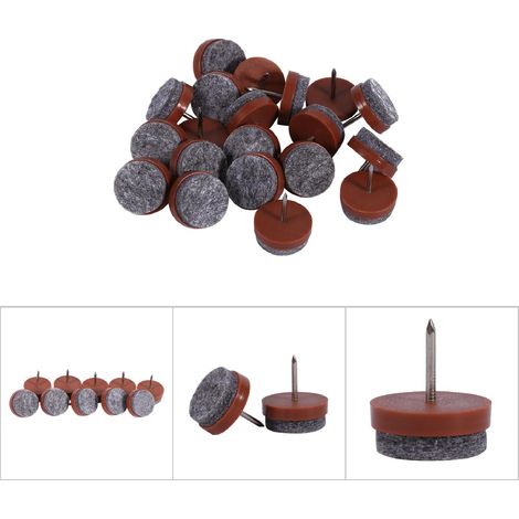 20 Pads de Feltre pour Meubles, Protège-Sols 20mm pour Pieds de Chaise et Table (Marron) (1/5)