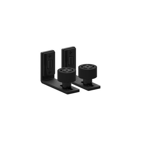 Ajustable Guide de Plancher Mur/porte Guide Inférieur Pour Porte en Bois Coulissante Noir 2pcs (1/5)