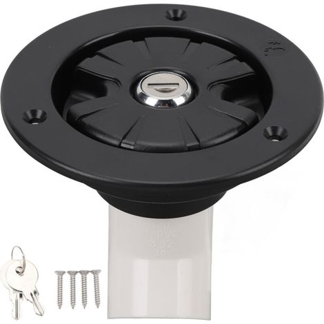 Entrée d'eau par gravité pour camping-car, 78mm, verrouillable, en acier inoxydable, anti-poussière, trappe anti-fuite, Port de remplissage de réservoir pour remorque de camping-car.