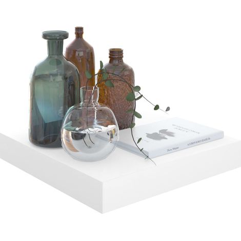 Étagère murale flottante Blanc brillant 23x23,5x3,8 MDF (1/5)