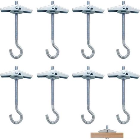 Crochets - Aile Boulons - M5 X 90 mm - Acier au carbone - 8 pièces - Charge max 15 kg (1/4)