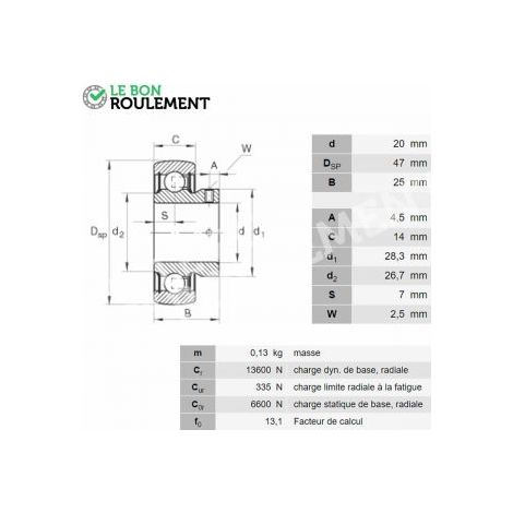 Roulement de palier AY20-NPP-B-INA