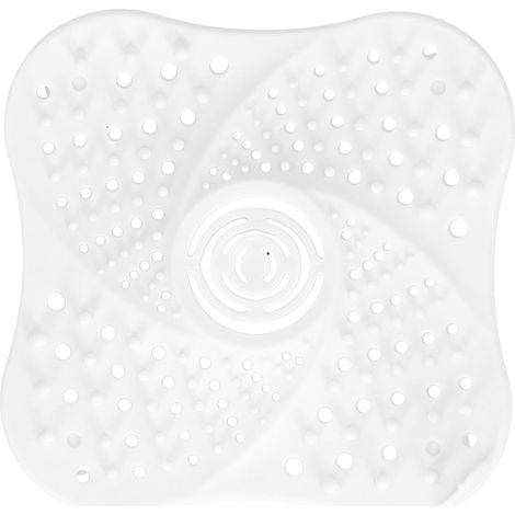 Crépine de siphon de sol en résine silicone TPR, anti-obstruction, bouchon de cheveux, couvercle de siphon de sol pour salle de bain et cuisine, blanc (1/5)
