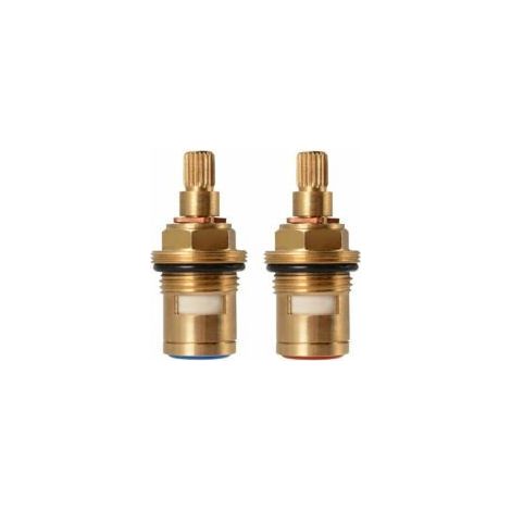 Cabezal de grifo cerámico – Par de cartuchos G 1/2" BSP – Cuerpo de latón macizo – Compatible con grifos de lavabo (1/5)