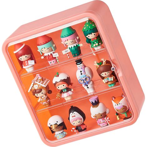 Vitrine murale acrylique transparente pour boîtes aveugles, présentoir mural anti-poussière pour figurines, étagère de collection rose, rangement de poupées. (1/4)