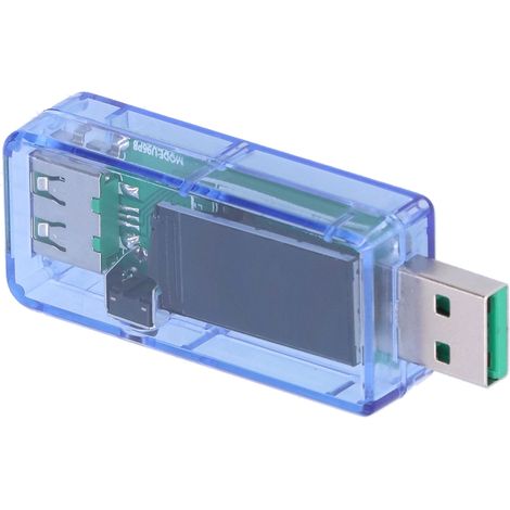 USB-Tester mit digitalem LCD-Display, USB-Ladegerät-Tester, Detektor, Voltmeter für Android, transparent blau (1/5)