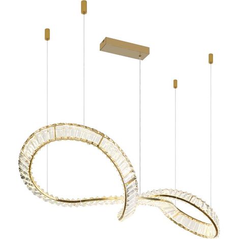 Pendellampe Hängeleuchte Esstischleuchte dimmbar Fernbedienung gold LED H 120 cm