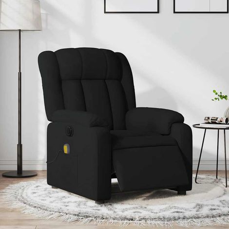 Fauteuil de massage inclinable électrique-Chaise de relaxation Noir Tissu 136687 (1/5)