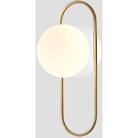 Applique murale sphérique en verre doré, style rétro médiéval-moderne, à utiliser comme lampe de miroir de salle de bain, 1 pièce. (1/5)