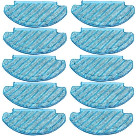 Lot de 10 tampons lavables en tissu pour Ecovacs Deebot Ozmo T8 AIVI T8 Max T8 T8+ Series/T9/N8, N8 Pro Plus/N8 Pro, pour Yeedi Vac/Yeedi Vac Max/Yeedi Vac Station Robot aspirateur pièces de rechange (1/4)
