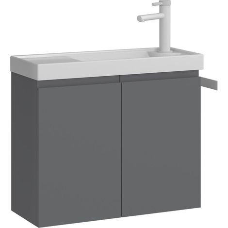 Meuble Vasque "Ferla 60" - 60 x 22 x 50 cm - Matte Grey (1/3)