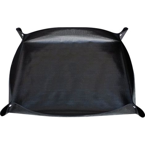 Tapis de rempotage pour plantes - 100 x 100 cm - Carré - Portable - Plateau de rempotage - Pliable - Bâche de rempotage étanche - Noir (1/4)