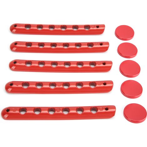 Garnitures de poignées de porte extérieures avec couvre-boutons compatibles avec Jeep Wrangler JK/Unlimited 4 portes 07-18 (1/5)