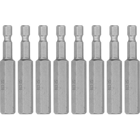 Lot de 8 embouts de tournevis hexagonaux de 10 mm en acier allié haute dureté, forets magnétiques S1/4 65 mm (1/5)