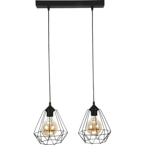 Lámpara colgante de techo estilo loft industrial, color negro, Taris 13-028 (1/2)