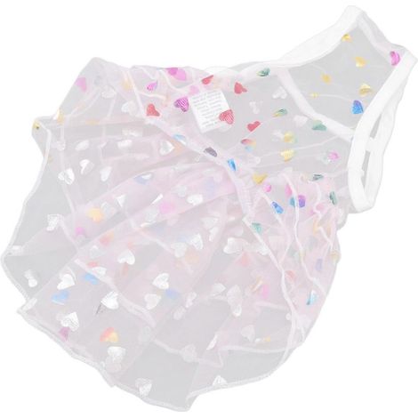 Robe à bretelles pour animaux de compagnie, élégante, mignonne et charmante, jupe en dentelle anti-soleil pour chiens et chats, rose, taille M (1/2)