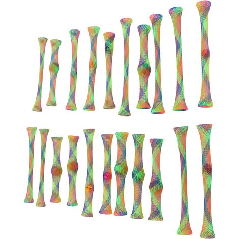 Lot de 21 jouets à ressort pour chat en nylon coloré, interactifs, résistants aux griffures et aux morsures, en forme de tube enroulé pour chaton (1/5)