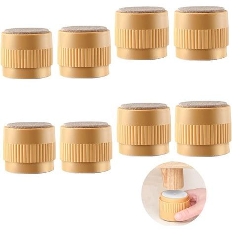 Set mit 8 verstellbaren, 5 cm (2 Zoll) hohen, gelben Möbelfüßen – selbstklebend – robust – für Sofa, Stuhl und Tisch (1/5)