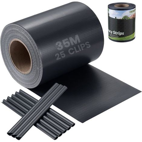 Brise-vue en PVC Rouleau de 35 m x 19 cm 450 g/m² Opaque Pour jardin ou balcon Avec clips (1/5)