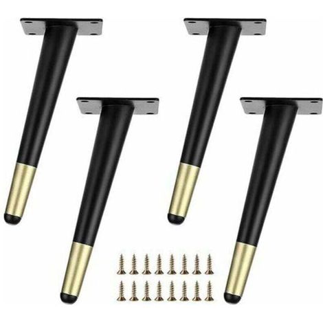 4-teiliges Set Metall-Möbelbeine (8 Zoll Diagonale), robuste Sofabeine, Couchtischbeine, große, glatte, konische Füße - Crezuo