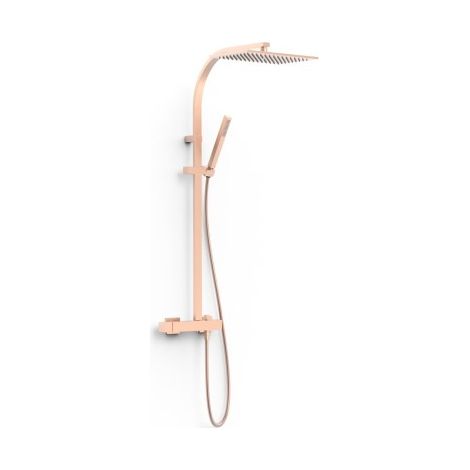 Ensemble mitigeur mural 2 voies pour douche Slim Or Rose Mat 24K - TRES 20219101OPM