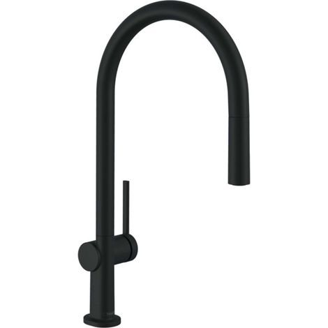 Hansgrohe M54 - Grifo de fregadero Talis con salida extraíble, sBox, negro mate 72803670 (1/5)