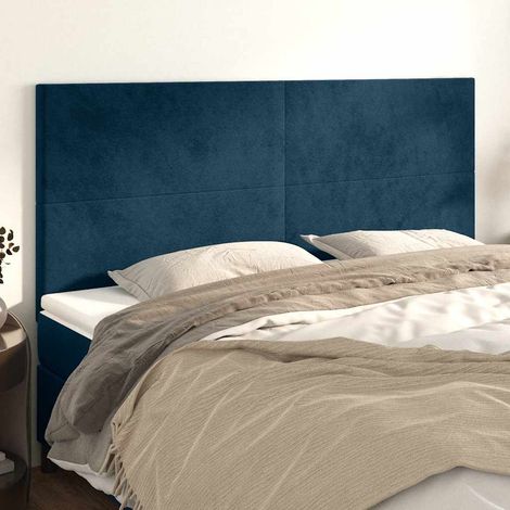 Tête de lit en velours bleu foncé réglable en hauteur 160 x 5 x 118/128 cm - PANGIVO (1/5)