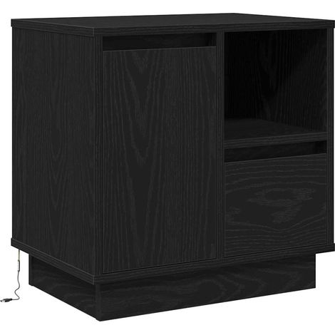 Cabinet de chevet，Table de chevet，Table de nuit Noir 50 x 34.5 x 50 cm. Bois d'ingénierie CFW279163 (1/5)