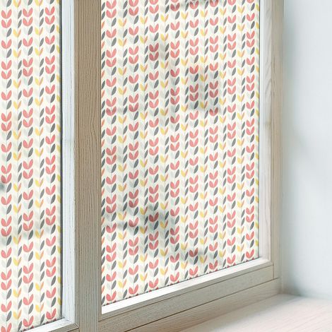 Anti Regard Film pour Fenêtre 200x100 pour Chambre Cuisine Salle de Bain Vitrail Protection Adhésif Collés sur le Verre Décoratif Feuilles rétro (1/5)