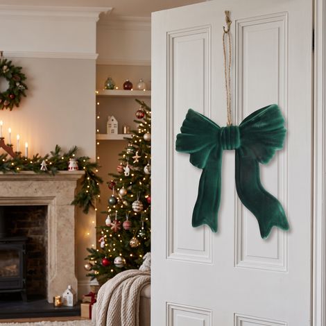 Pendaglio a forma di fiocco in PE per decorazioni natalizie da 33 cm -Bordeaux (1/4)