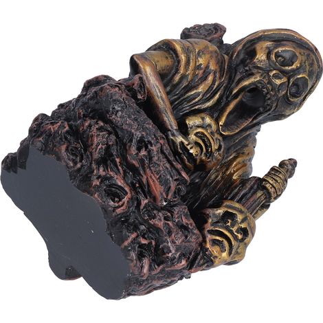 Brûleur d'encens en résine en forme de crâne, porte-encens, objet de décoration pour Halloween, artisanat et cadeau. (1/5)