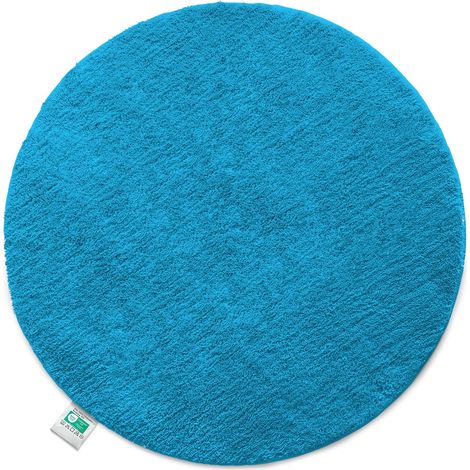 Badematte Sky Badteppich in Rund Türkis 120 cm Durchmesser