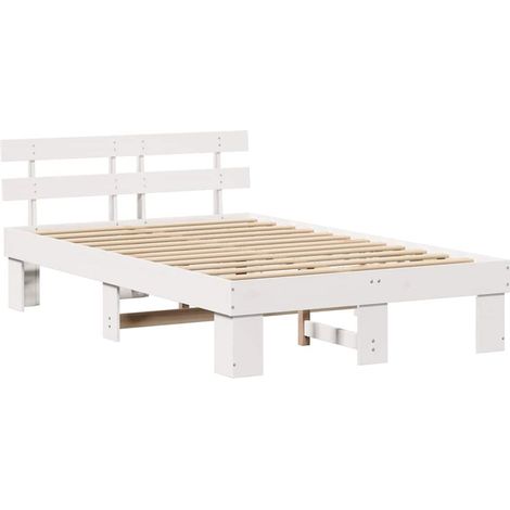 Lit double,Lit adulte,Cadre de lit avec tête de lit Blanc 120 x 190 cm CFW4790904 (1/5)