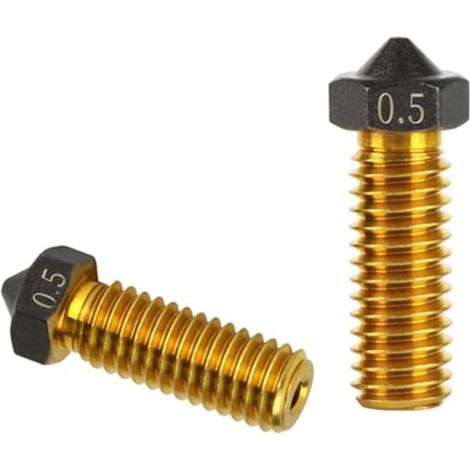 3D-Drucker-Ersatzteile – 3D-Druckerdüsen – 2-teilige Düsen aus vulkanischem Messing, 0,5 mm, ohne Anti-Brust-Kopf, geeignet für 1,75-mm-3D-Drucker