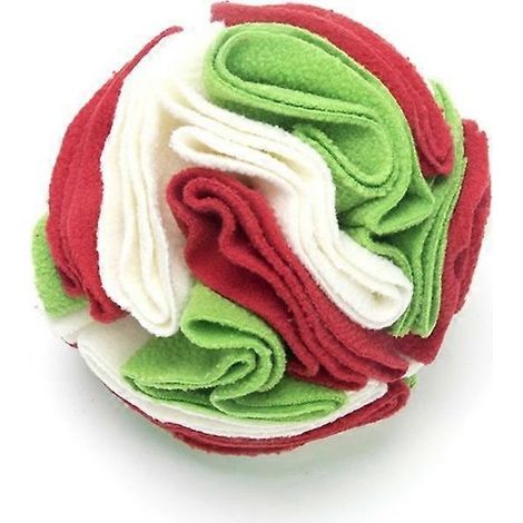 Jouet olfactif pour chien, balle à alimentation lente, jouet d'entraînement olfactif pour chien, 10 cm, blanc, rouge et vert, jeu de stimulation de l'intelligence canine. (1/4)