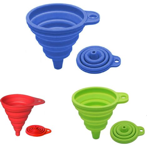 Embudos de cocina plegables de silicona  Para transferir líquidos y alimentos (1/5)