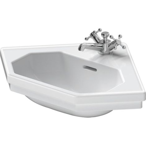 Lavabo de esquina Duravit 1930, 59,5x45cm, con rebosadero, 1 (1/3)