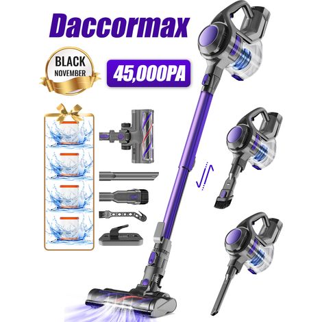 Aspirateur balai sans fil 38000Pa – Autonomie 25-55 min – Système de filtration 5-en-1 – Moteur sans balais – Ultra silencieux – Daccormax (1/5)