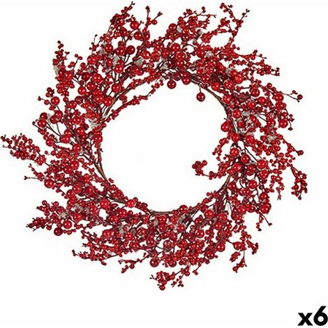 Weihnachtskranz Krist+ Rot Kunststoff 48 x 10 x 48 cm (6 Stück)