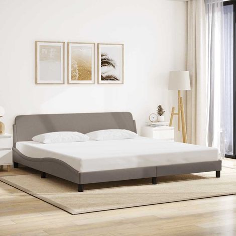 Bettgestell "Dover" Taupe 200x200 cm Stoff
