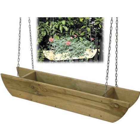 Fioriera vaso in legno 90x20x15 cm a sospensione da appendere