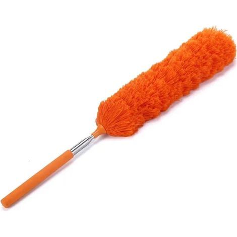 Plumeau, petit aspirateur, outil de nettoyage extensible pour la maison, idéal pour dépoussiérer les coins et effectuer les tâches ménagères (orange) (1/5)