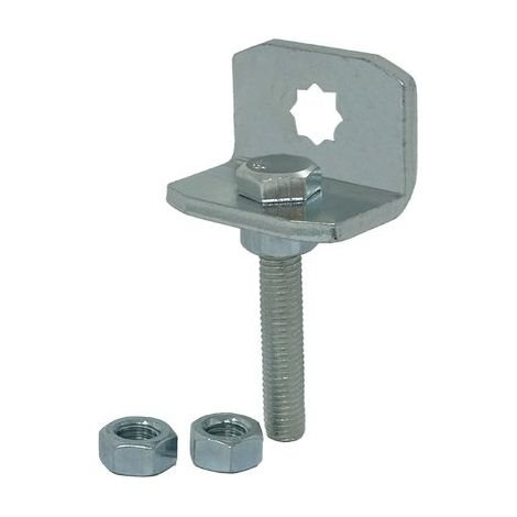 SUPPORTO ANGOLARE REGOLABILE X MOTORE APRIMATIC - ACC ZINC + BULLONE + DADI M10  S.MM 10 MM 34X34X50