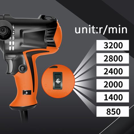 Multifunktionale elektrische Poliermaschine mit 980 W und sechs einstellbaren Geschwindigkeiten für Autos, Wachsmaschinen und Automöbel.