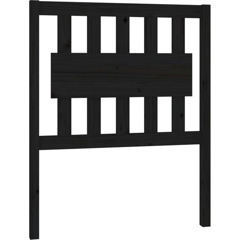 Maison Exclusive - Testiera per Letto Nera 80,5x4x100 cm in Legno Massello di Pino