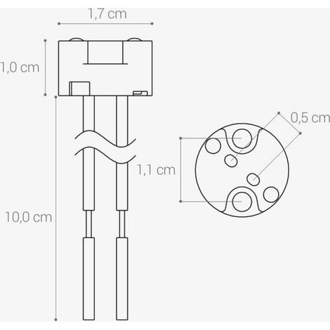 Lot 10x douille GU5.3 - Douille GU5.3 ou MR16 - Support avec câble 12V - Pour lampe luminaire ampoule telles que LED halogène spot (1/5)