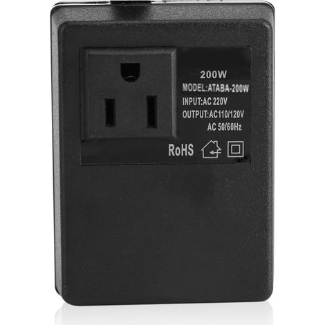 220V Voltage Converter, Travel Electronic International Voltage Converter to 110V Travel Adapter Transformer 220V to 110V Maximum 200W (1/5)