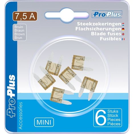 Fusibili lamellari mini 75A marroni 6 pezzi in blister